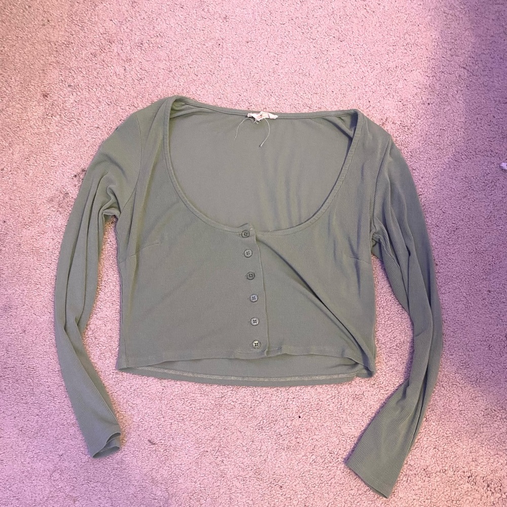 Pacsun green bitten down top, size M